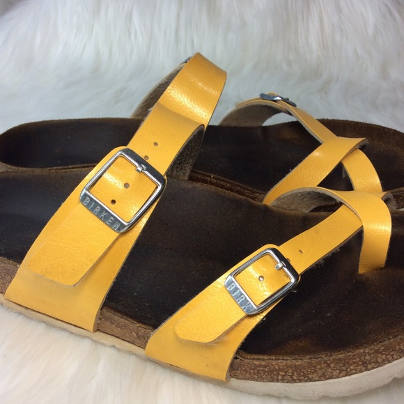 Birkenstock Mayari Birko-flor Sandals Yellow 10 - Picture 4 of 8